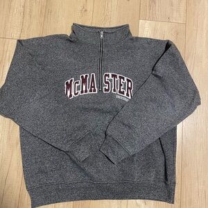 Gray McMaster University Zip-Up Sweater